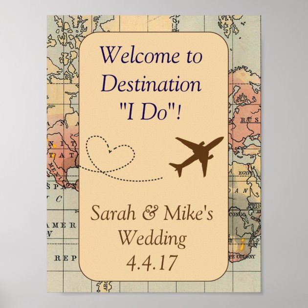 Vintage Travel Themed Decoration-Wedding Sign