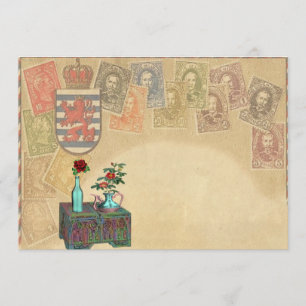 Vintage Travel Themed Save The Date Cards