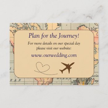 Vintage  Travel Themed Wedding Details Card by AestheticJourneys at Zazzle