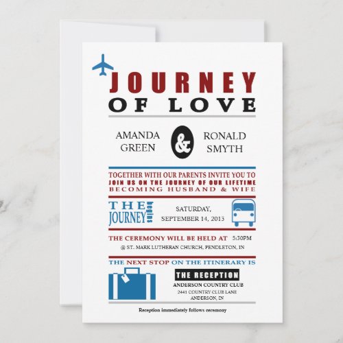 Vintage Travel Themed Wedding Personalized Invitation