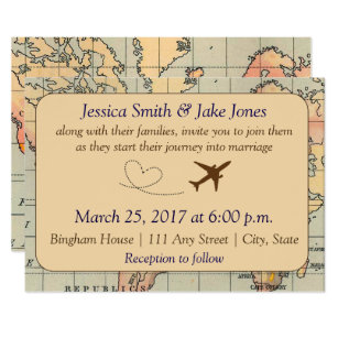 Travel Wedding Invitations Zazzle Vintage Travel Themed Wedding Invite