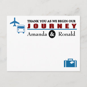 Vintage Travel Themed Wedding Thank You Card