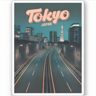 Vintage Travel Tokyo Japan Cityscape Retro Scenic