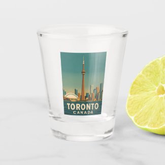 Vintage Travel Toronto Canada Skyline Retro Scenic