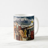Vintage Travel, Tourists at Panagra Airport Tarmac Coffee Mug (Front Right)