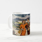 Vintage Travel, Tourists at Panagra Airport Tarmac Coffee Mug (Front Left)