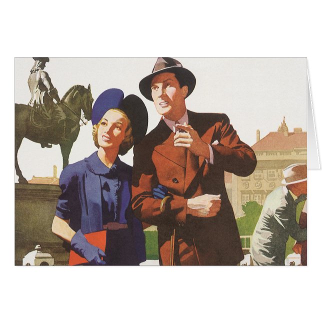 Vintage Travel, Tourists on Vacation Sightseeing (Front Horizontal)