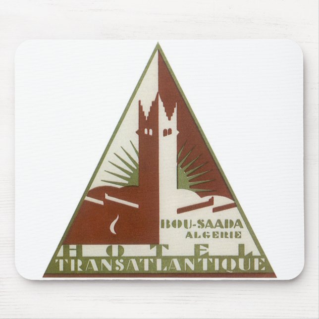 Vintage Travel, Trans Atlantique Hotel, Algeria Mouse Pad (Front)