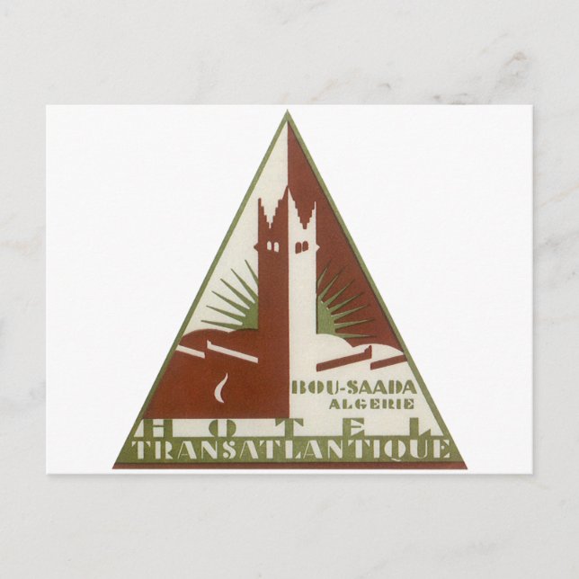 Vintage Travel, Trans Atlantique Hotel, Algeria Postcard (Front)