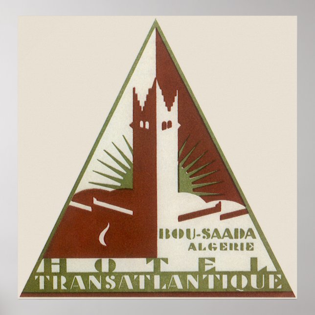 Vintage Travel, Trans Atlantique Hotel, Algeria Poster (Front)