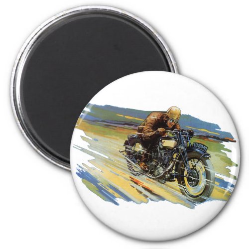 Vintage Travel Transportation Racing Motorcycle Magnet