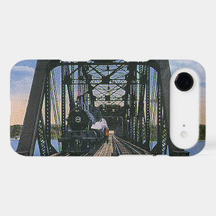Vintage Travel Transportation Train on Bridge iPhone 17 Air Case