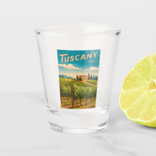 Vintage Travel Tuscany Italy Retro Scenic Shot Glass