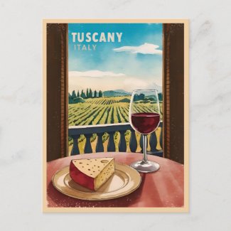 Vintage Travel Tuscany Italy Vineyard Retro