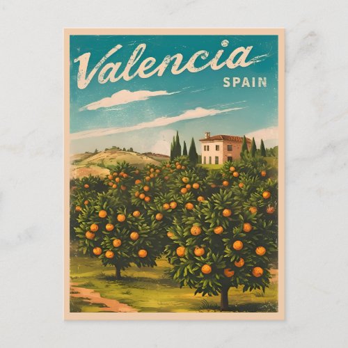 Vintage Travel Valencia Spain Retro Scenic Postcard