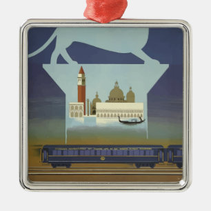 Vintage Travel Venice Orient Express Metal Ornament