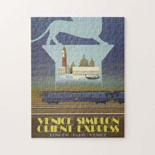 Vintage Travel Venice Orient Express Poster Jigsaw Puzzle