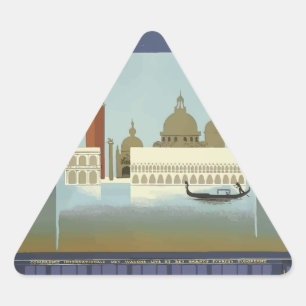 Vintage Travel Venice Orient Express Triangle Sticker