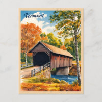 Vintage Travel Vermont Landscape Retro Scenic
