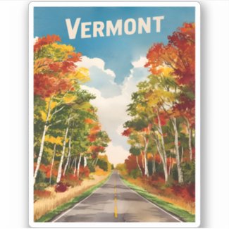 Vintage Travel Vermont Rustic Landscape Retro
