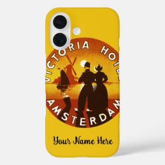 Vintage Travel, Victoria Hotel, Amsterdam, Holland iPhone 16 Case