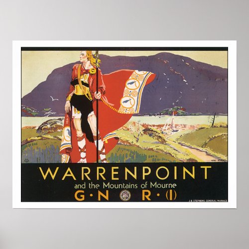 Vintage Travel Warrenpoint Ireland Poster