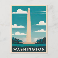 Vintage Travel Washington Monument Retro Graphic