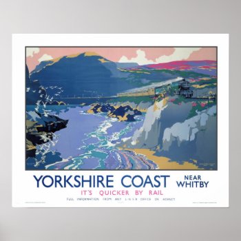 Vintage Travel Whitby Yorkshire Poster by ContinentalToursist at Zazzle