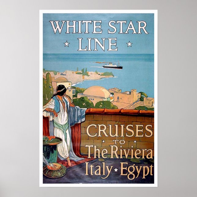 Vintage travel,White Star Line Poster (Front)
