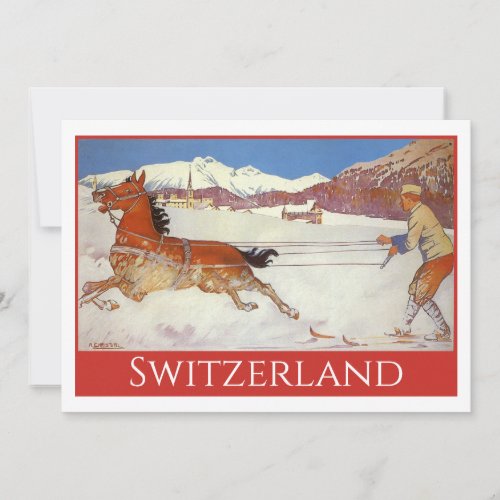 Vintage Travel Winter in Engadin Switzerland