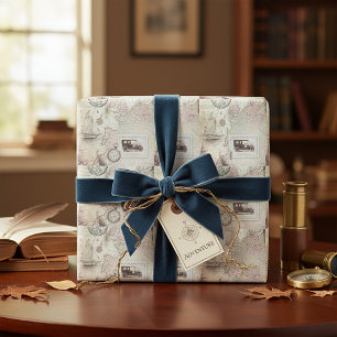 Vintage travel  wrapping paper