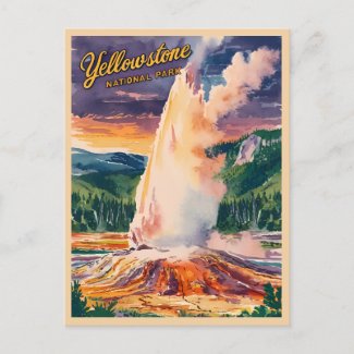Vintage Travel Yellowstone National Park Retro
