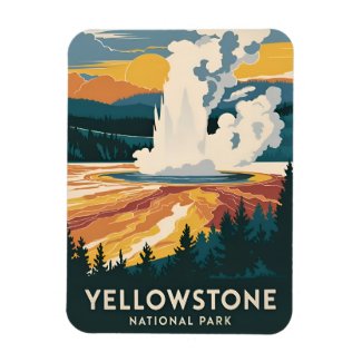 Vintage Travel Yellowstone National Park Scenic