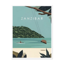 Vintage travel Zanzibar Tanzania Africa Lake  Postcard