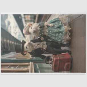 Vintage Traveling Mice Decoupage Tissue Paper