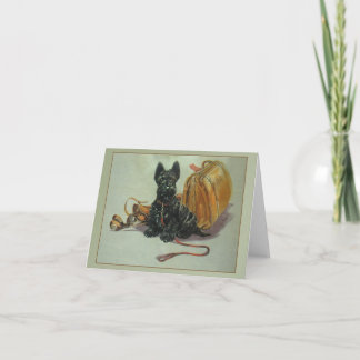 Vintage Traveling Scottie Dog Note Card