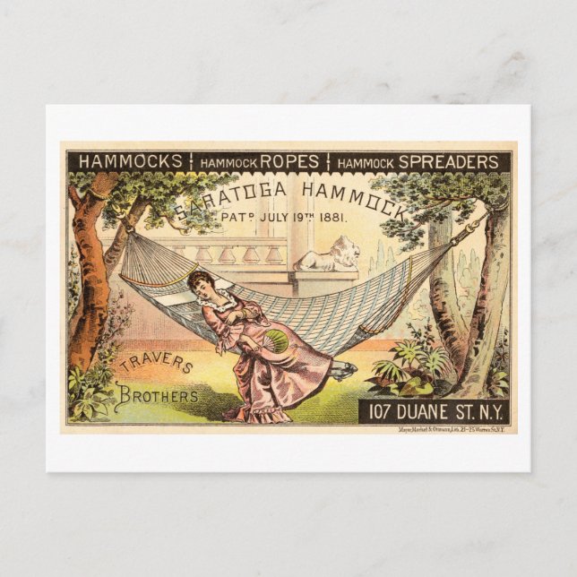 Vintage Travers Brothers Hammock Advertisement Postcard (Front)