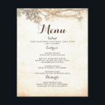 Vintage Tree Branches Rustic Wedding Menu Flyer<br><div class="desc">Vintage fall wedding menu cards</div>