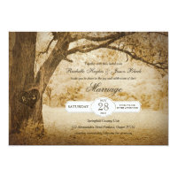 Vintage Tree Carving Wedding Invitation