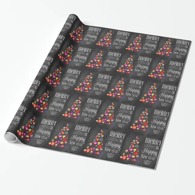 Chalkboard Christmas Wrapping Paper 