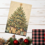 Vintage Tree Christmas Winter Aged Decoupage Tissue Paper<br><div class="desc">This design may be personalized by choosing the Edit Design option. You may also transfer onto other items. Contact me at colorflowcreations@gmail.com or use the chat option at the top of the page if you wish to have this design on another product or need assistance. See more of my designs...</div>