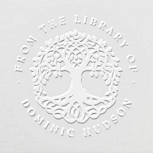 Vintage Tree Custom Name From The LIbrary Book Embosser