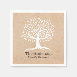 Vintage Tree Family Reunion Paper Napkins