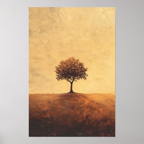 Vintage Tree Fine Art Nature Painting Poster