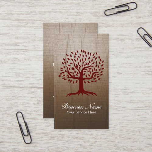 Vintage Tree  Logo Yoga Wellness Psychology Business Card