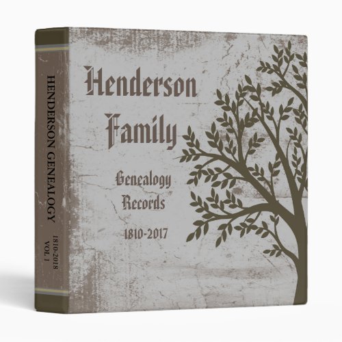 Vintage Tree Of Life Genealogy Photo Album 3 Ring Binder