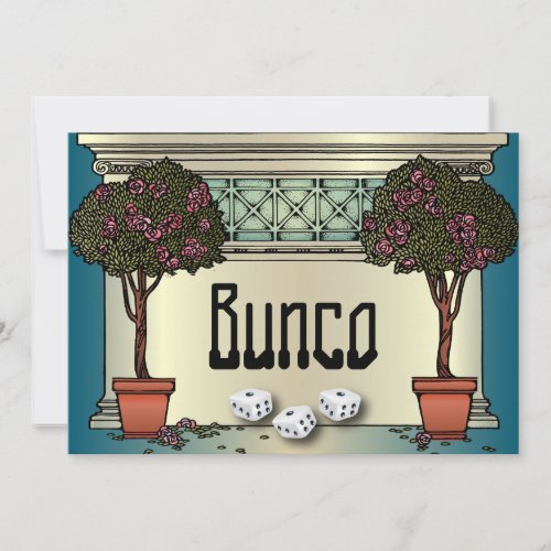 Vintage Tree Roses Art Deco Bunco Invite