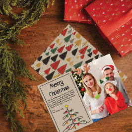 Vintage Trees Charm: Merry Christmas Photo Holiday Card