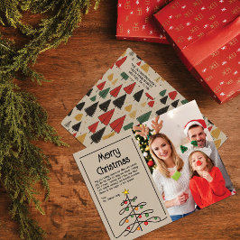 Vintage Trees Charm: Merry Christmas Photo Holiday Postcard
