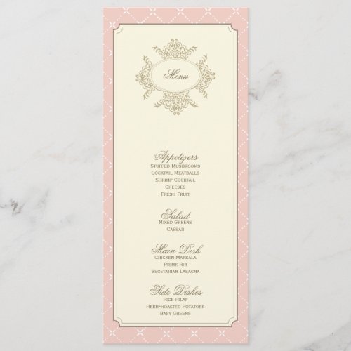 {vintage trellis} wedding menu